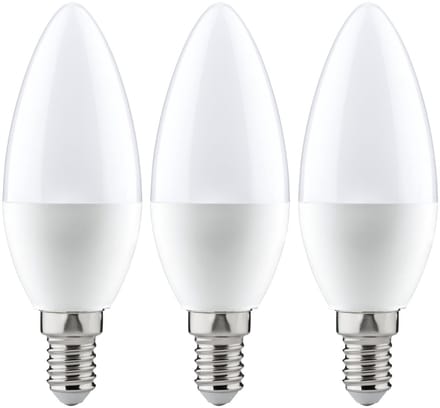 Standaard 230 V LED kaars E14 Set van 3 3x470lm 3x5,5W 2700K Opaal