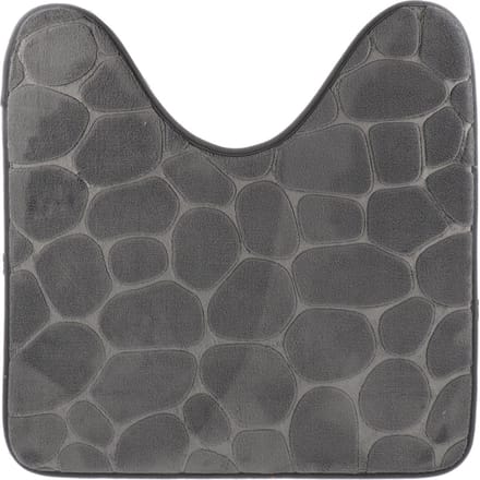 Tendance Toiletmat/wc mat Pebble - microfiber - Memory Foam - donkergrijs - 45 x 50 cm - badkamer mat
