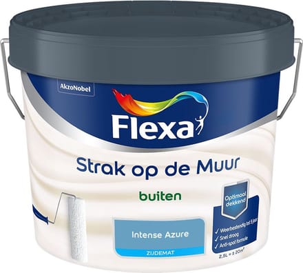 Flexa - Strak Op De Muur Buiten Zijdemat - Intense Azure - Mengverf - 2,5 L