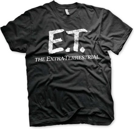 E.T. Heren Tshirt -S- Extra-Terrestrial Distressed Logo Zwart