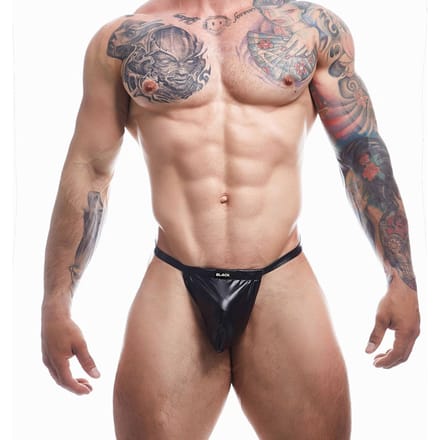 Cut4Men - Sexy Wetlook Herenstring - Boost - Zwart M