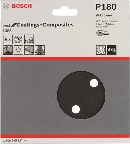 Bosch Slijpblad 150 SIC K180 5 stuks