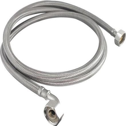 Universele RVS Aanvoerslang Wasmachine & Vaatwasser - 2 Meter lang - 3/4" Recht naar Haaks
