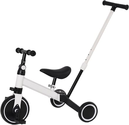 3-in-1 Driewieler Loopfiets met Duwstang voor Peuters vanaf 18 Maanden