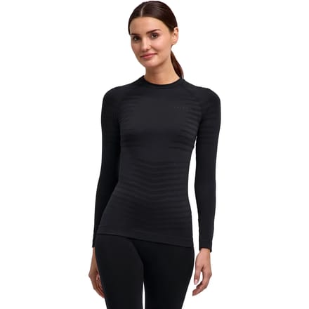 FALKE Maximum Warm Round Neck sneldrogend functioneel materiaal functioneel shirt met lange mouwen dames zwart - maat S