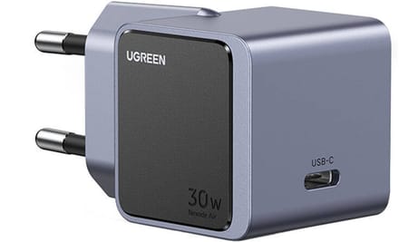 UGREEN Nexode S 30W GaN-oplader, compatibel met iPhone 17/16/15, iPad Pro, Pixel 9, Samsung Galaxy S24/S23, Tab A8/S8, enz.