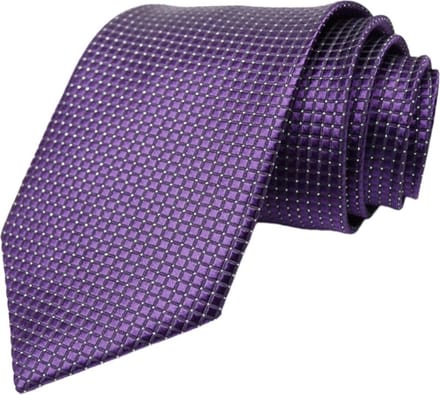 Fako Fashion - Stropdas - Ruit - Satijn - 8cm - 145cm - Donkerpaars