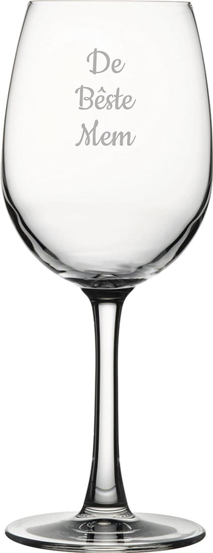 Gegraveerde witte wijnglas 36cl De Bêste Mem