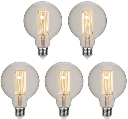 5-Pack Star Trading G95 Globelamp - E27 - 3.8W - Dimbaar - Super Warm Wit - 1800K