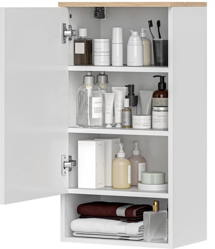 HOMCOM wandkast - spaanplaat - MDF - 40L x 27B x 77H cm - wit