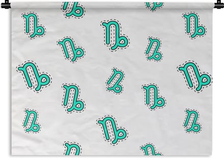 Wandkleed - Wanddoek - Steenbok - Design - Astrologie - 60x45 cm - Wandtapijt