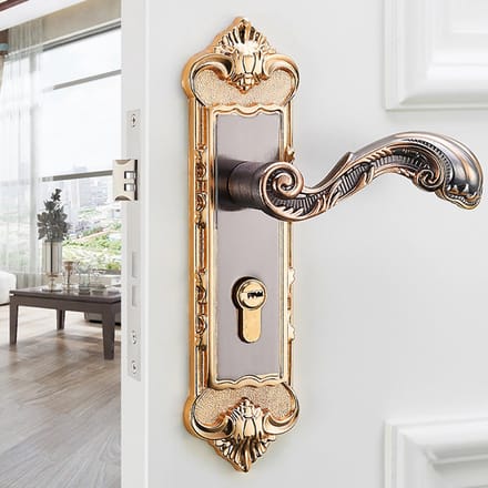 Serrure de porte intérieure style européen rétro vintage anti-vol ensemble de poignées