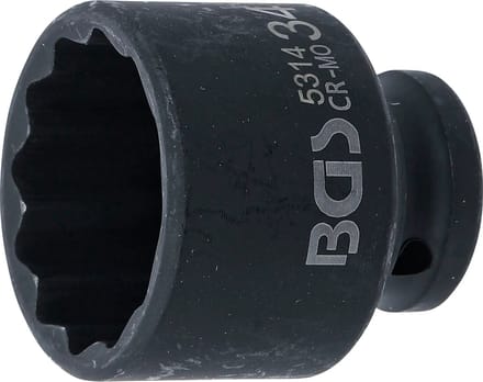 BGS Kracht Dopsleuteldop twaalfkant - 1/2 - 34 mm