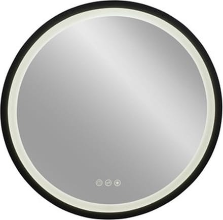 Plieger Nero Round spiegel rond 80 cm met LED met touch bediening
