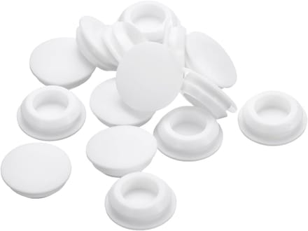 Siliconen Stopjes - Rubberen Doppen - Gaten Afsluiten - Met Kliksluiting - 155-17 mm - Wit