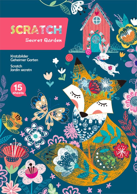 AVENIR Scratch Art Boek A4 - Geheime Tuin - 15 Pagina'S - 7 Jaar