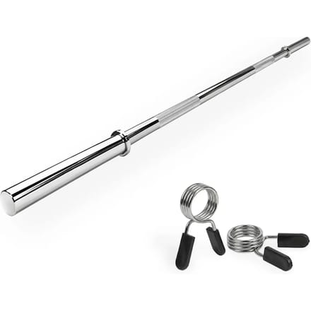 VirtuFit Halterstang - Barbell Stang - Veerclipsluiting - 120 cm - 30 mm
