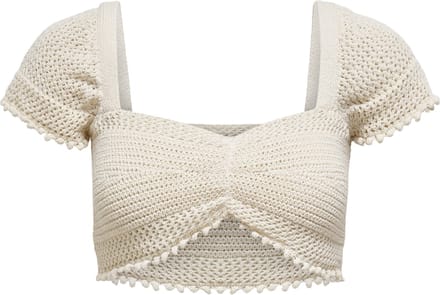 ONLY - ONLSUMMER LIFE CROPPED S/S TOP EX KNT - Dames - Gebreide truien