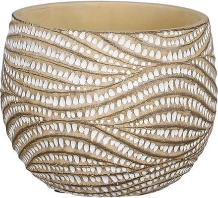MICA DECORATIONS HENDRICK BLOEMPOT - H9 X Ø11 CM - CRÈME