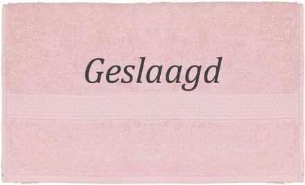 Handdoek - Geslaagd - 100x50cm - Roze