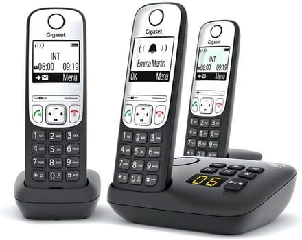 Draadloze DECT Telefoon THP (3x Hoorn) met Antwoordapparaat