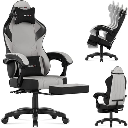 Huzaro Force 3.7 Ergonomische Gamestoel met Voetsteun - Comfortabele Bureaustoel - Grey
