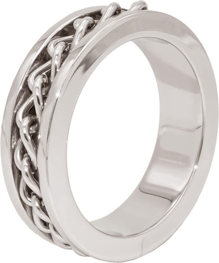 Cockring met ketting detail RVS Ø 40 mm