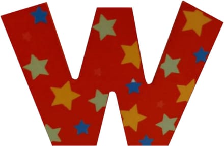 Decoratieletter - W - Hout - 7cm - Rood