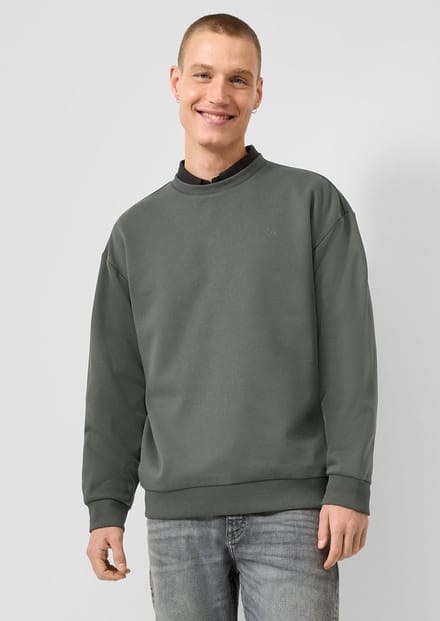 QS - male - Sweatshirt met geborduurd logo