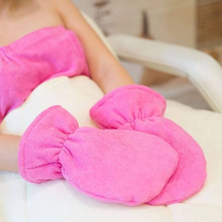 Badstof handschoenen Donker Roze