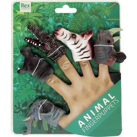 Vingerpoppetjes dieren Rex London Safari (x5)