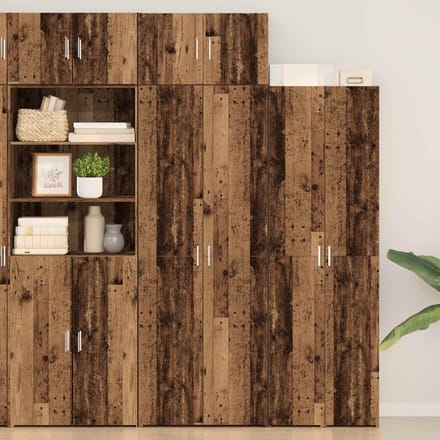 vidaXL - Opbergkast - 2 - st - Oudhout - 70 - x - 42,5 - x - 185 - cm