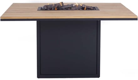 Cosi Fires - Vuurtafel Cosiloft Relax Eettafel Black / Teak - Vuurtafels - Hout - Zwart