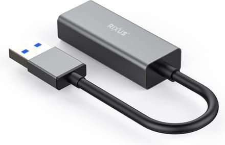 Rixus - USB 3.0 Gigabit Netwerkkaart naar RJ45 Connector - Grijs