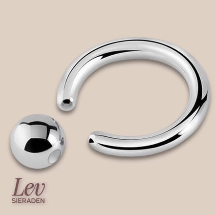 Ball closure ring piercing - 2 x 8 mm - Piercing Ring - Chirurgisch Staal - Zilver kleurig - Lev Sieraden