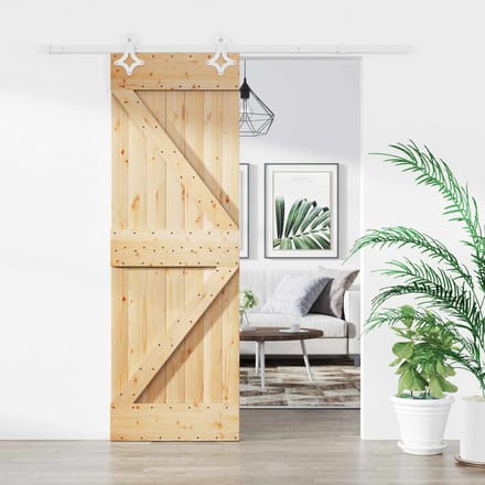 vidaXL - Schuifdeur - 70 - x - 210 - cm - Massief - Pine - Hout - (Onbehandeld)