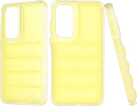 Hoesje geschikt voor Samsung Galaxy A35 - Techsuit Wave Shield Shockproof Hard Case Back Cover - Geel