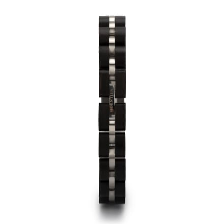 Hoentjen, houten armband - ebben RVS, 12mm