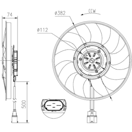 Koelventilatorwiel, motorkoeling NRF 47919