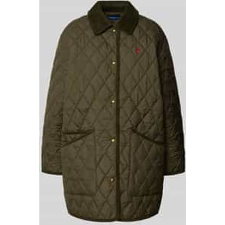 Loose fit gewatteerd jack met gestikt logo