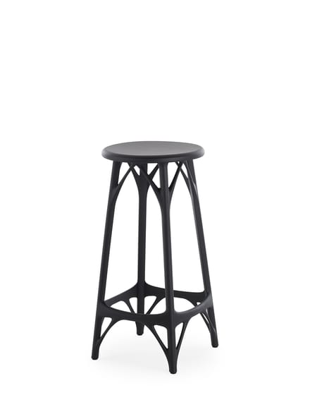Kartell A.I. Stool Light Barkruk - zwart - Hoogte 65 cm