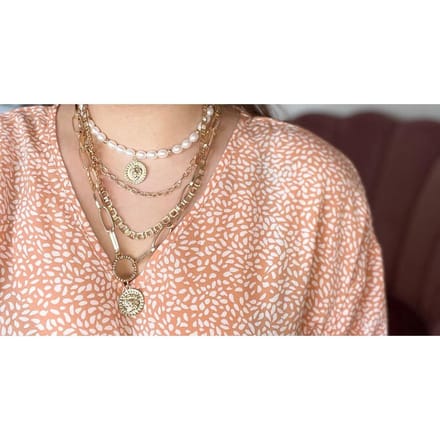 4 Lagen ketting | goud gekleurd