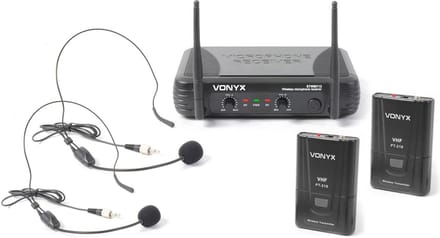 Vonyx STWM712H 2-kanaals VHF Draadloos Microfoonsysteem met headsets