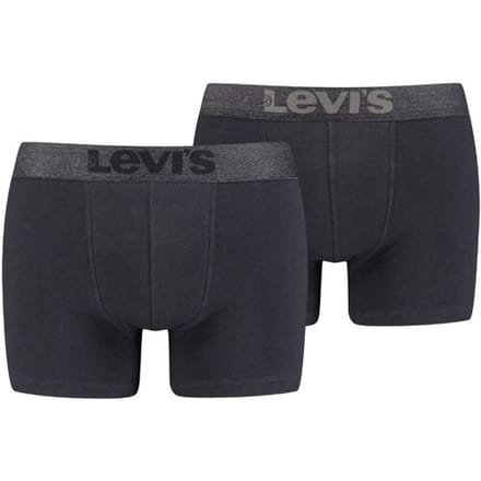 Levi's Boxershorts Melange WB Organic Cotton 2-pack Zwart-S