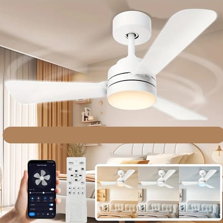 Nivard Plafondventilator - Met Verlichting - Plafond Ventilator - Met Lamp - Plafonniere Met Ventilator - Met Licht - Wit - 90cm
