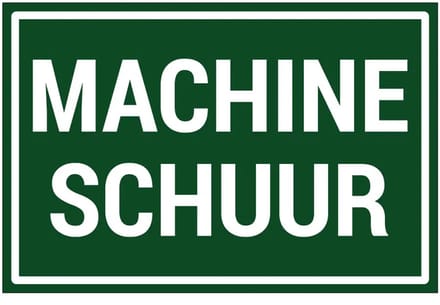 Machineschuur bord | gecoat dibond materiaal | 30 x 20 cm