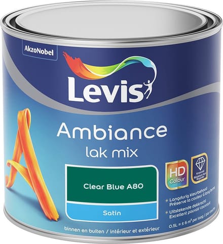 Levis - Ambiance Lak Satin Mix - Clear Blue A80 - Mengverf - 0,5 L