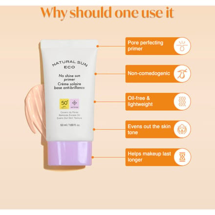 THE FACE SHOP - Natural Sun Eco No Shine Sun Primer 50ml white