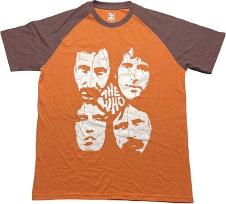 The Who - Faces Raglan T-shirt - L - Oranje/Bruin
