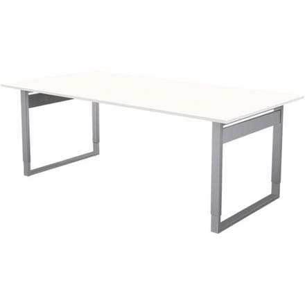 Vergadertafel Atwork wit 200x100cm verstelbaar
